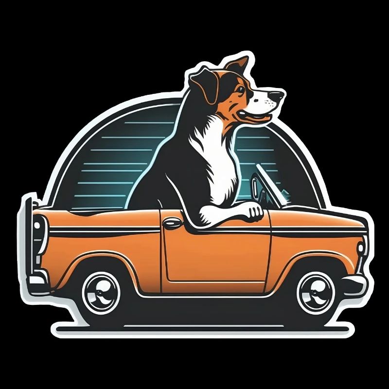 Dog driving a car