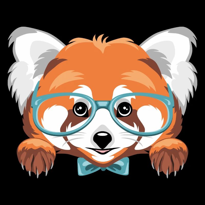 Peeking smart red panda