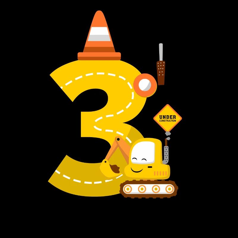 Bagger Geburtstagsgeschenk 3 Jahre Baustelle