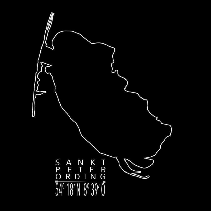 Sankt Peter-Ording Umriss weiss
