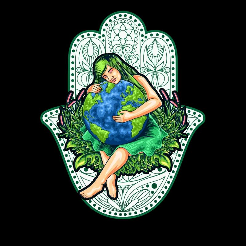 Mother Earth, Gaia with Mandala, nature gift idea