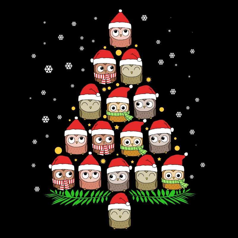 Weihnachtsbaum Eulen Weihnachten Eulenshirt Eule