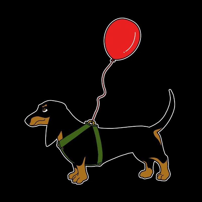 Teckel avec cadeau d'amant de chien ballon