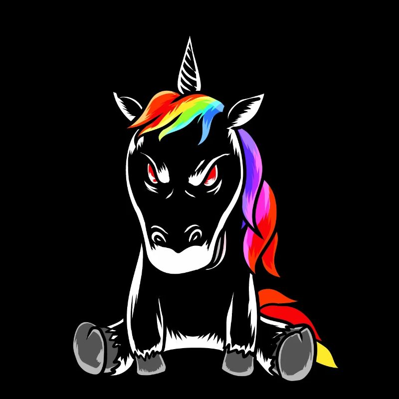 Evil badly corrupted grim emotion unicorn