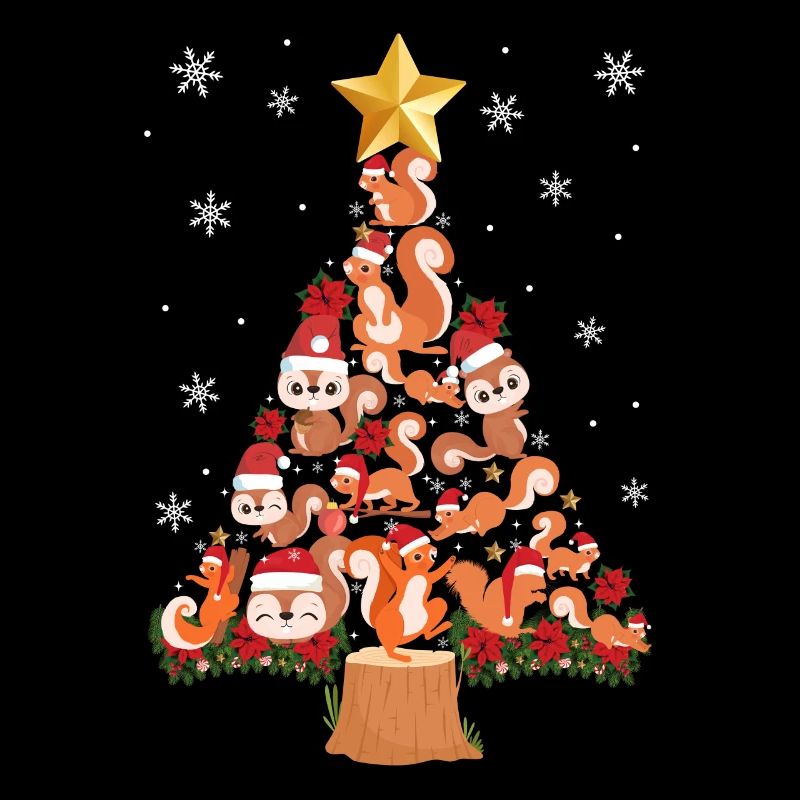 Squirrel Acorn Christmas Tree