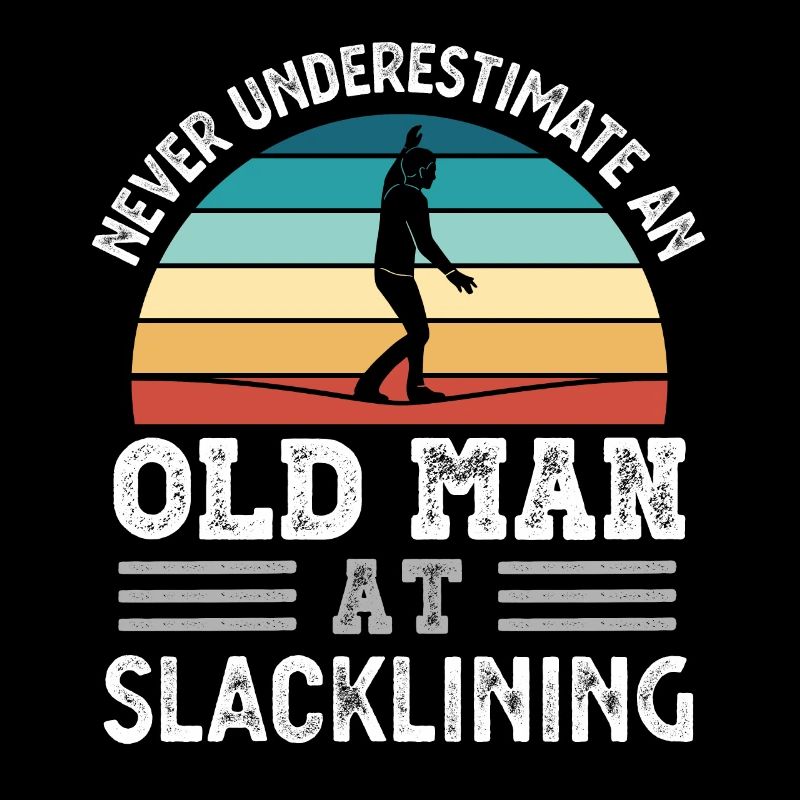 Old Man at Slacklining Fathers Day Drôle de cadeau