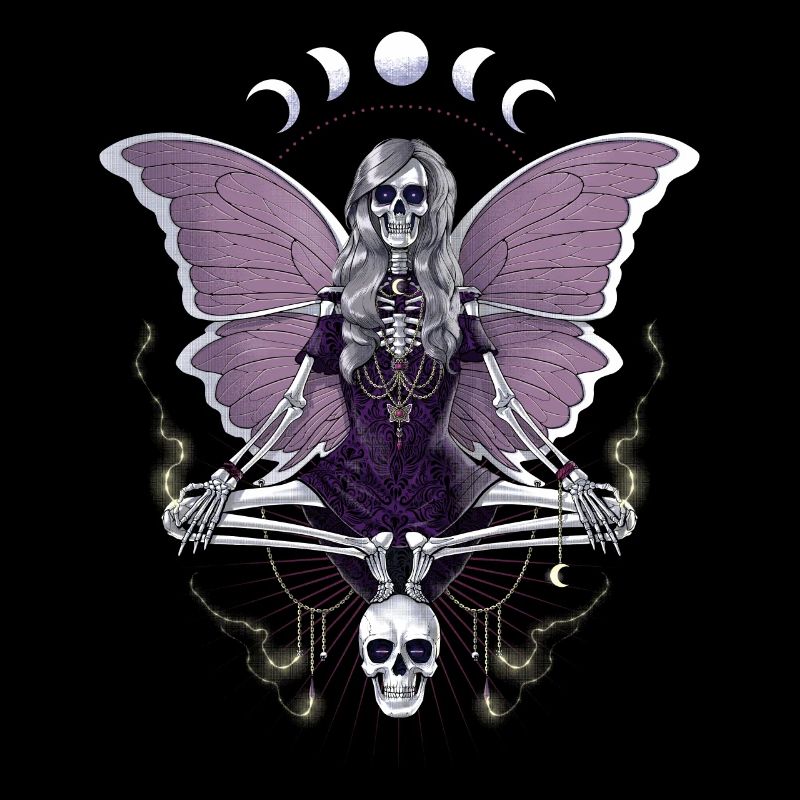 Squelette goth avec des ailes de papillon