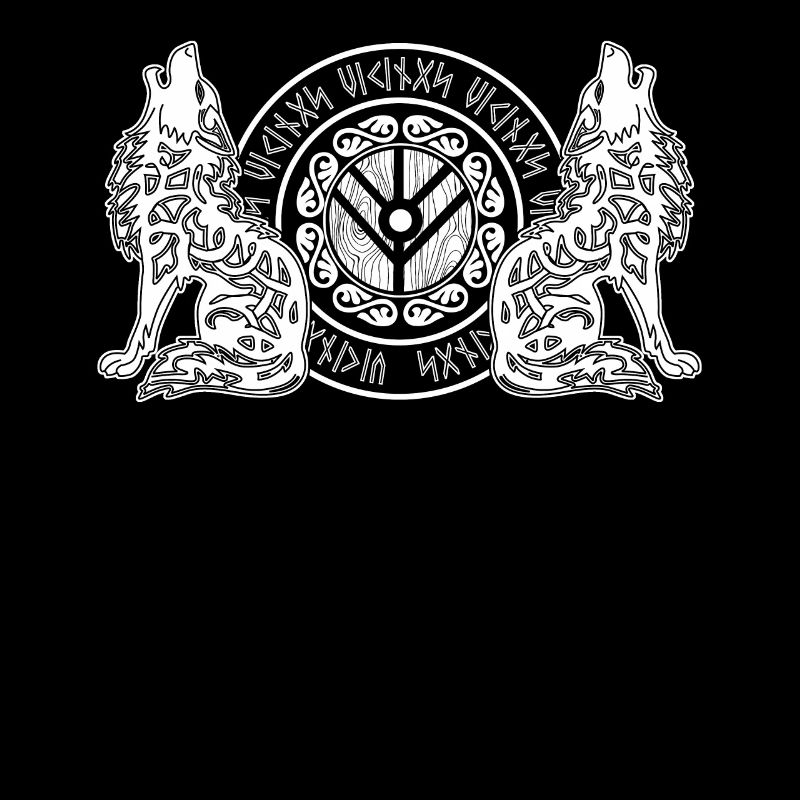 Wolf Odin's Viking Shield Odhin Wolves