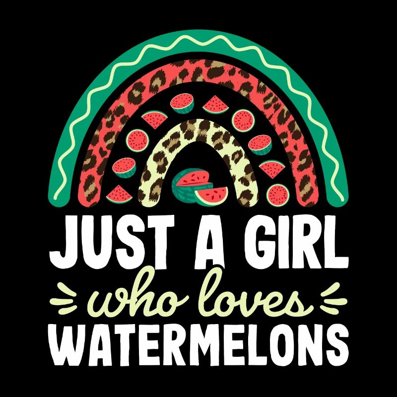 Mädchen, das Wassermelonen liebt Sommer Regenbogen Leopard