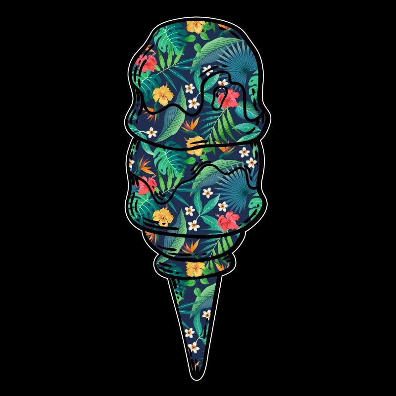 Crème glacée Fleur florale tropicale