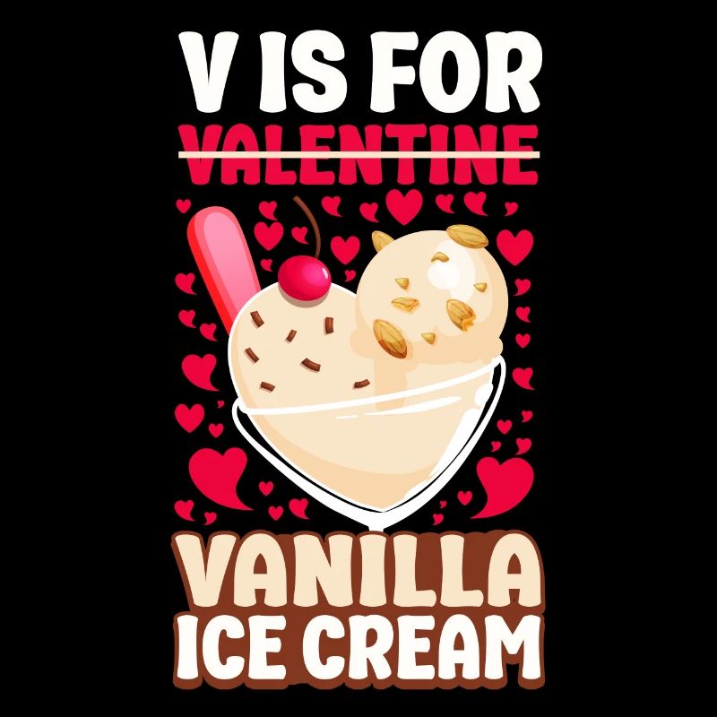 Crème glacée Valentines Day V est pour