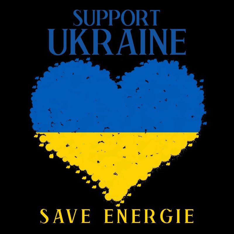 Support Ukraine Heart Ukrainian Flag