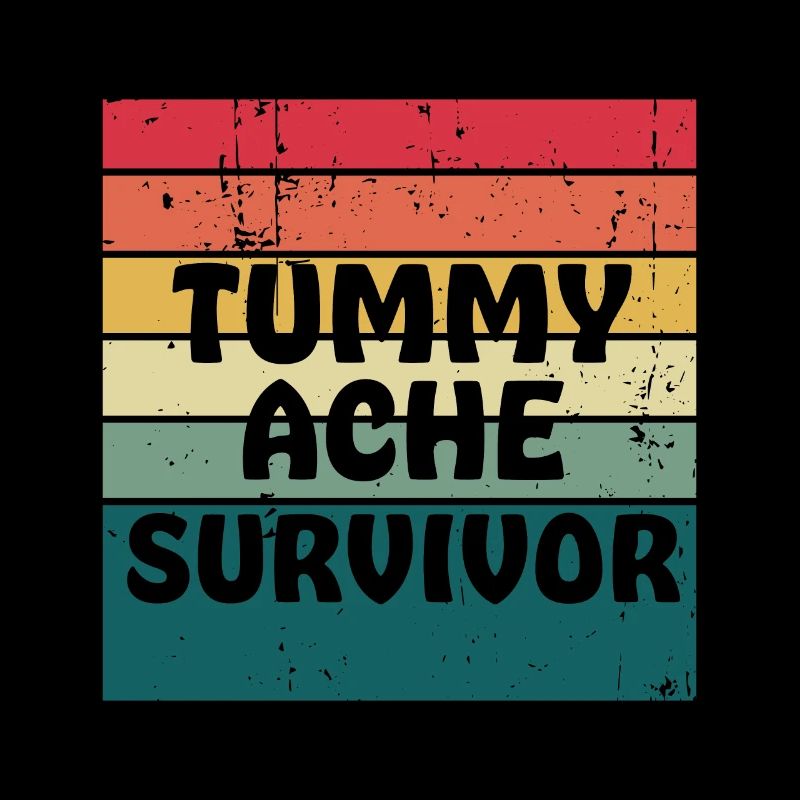 Tummy Ache Survivor Retro Sunset