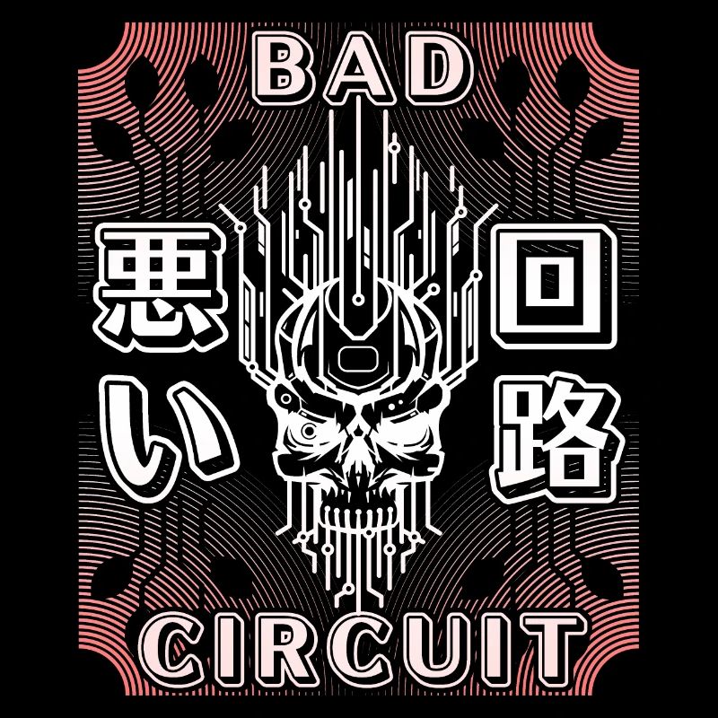 Circuit, Computer Board, Skull Saying