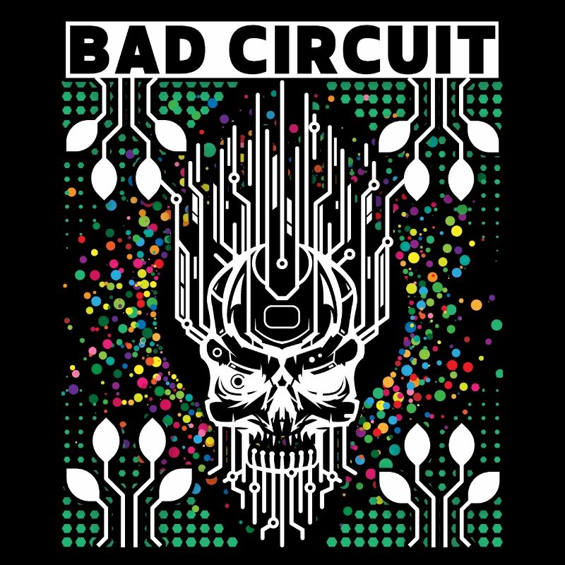 Computer board, circuit, skull saying