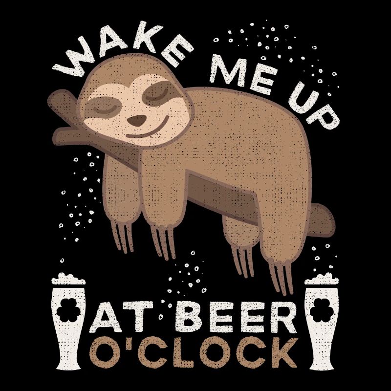 Faultier, lustiger Bier Spruch, Biertrinker Sloth