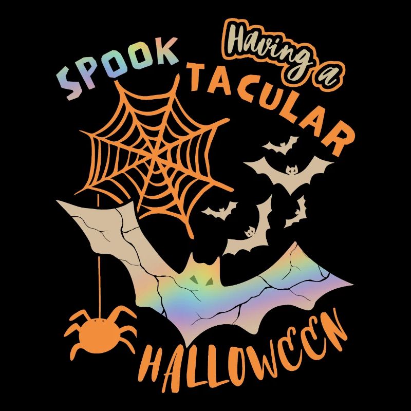 Halloween Spinne, Fledermaus, lustiger Spruch, Pun