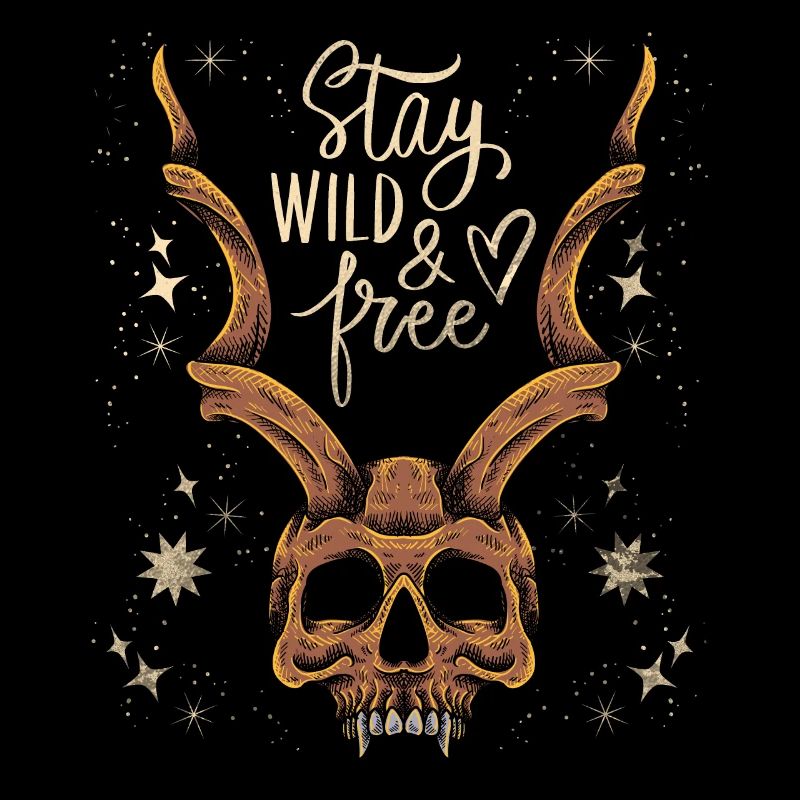 Crâne cornu Baphomet Crâne vintage, disant