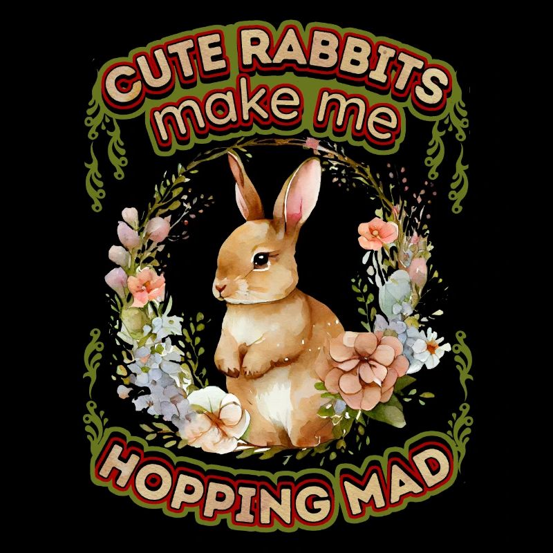 Rabbit bunny funny saying in vintage style