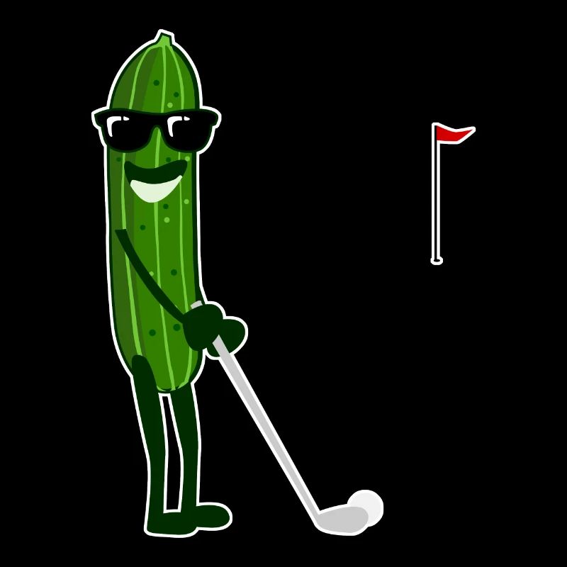Cucumber plays golf cucumbers