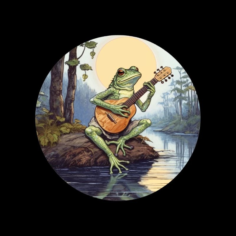 Frog playing banjo
