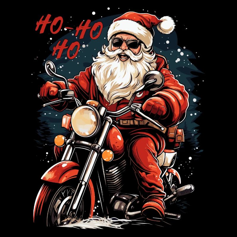 Motorradfahrer Santa Weihnachtsmann Motorrad
