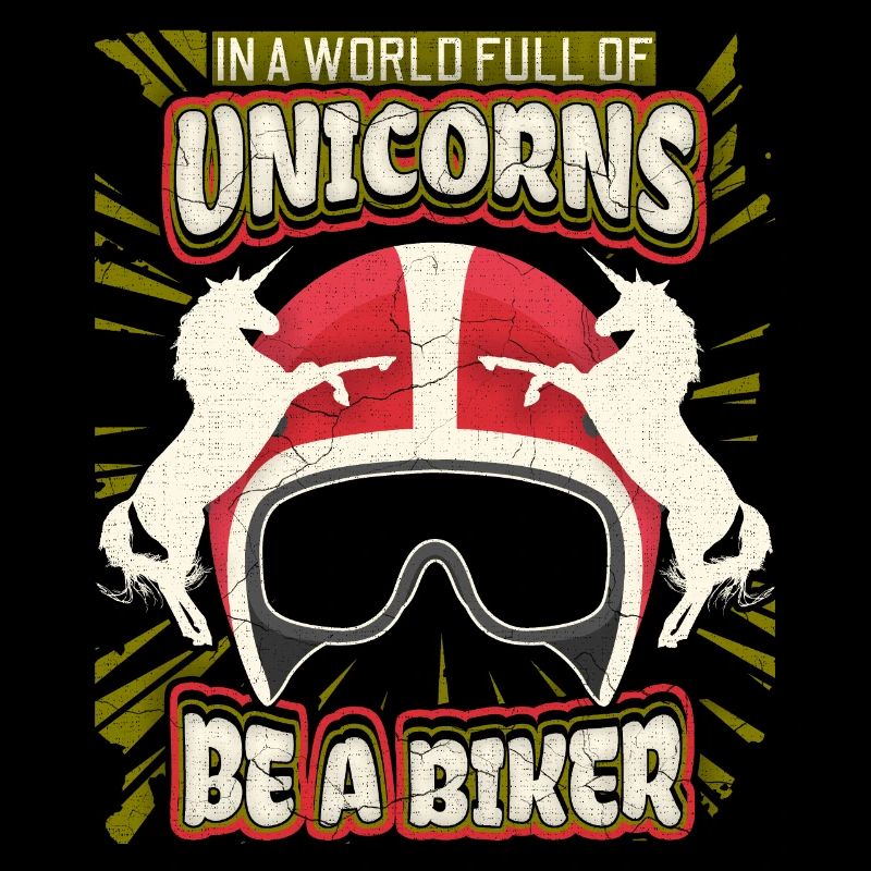 Unicorn-Einhorn lustiger Motorrad Biker-Spruch