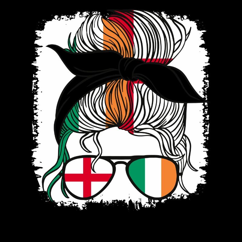 Halb Engländerin, halb Irisches Mädchen, Irland England-Flagge