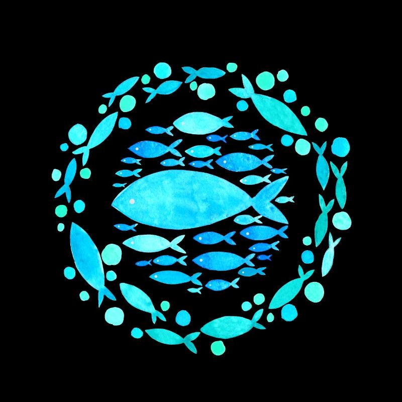 Fisch Design, Mandala mit Fischen, Aesthetic Style