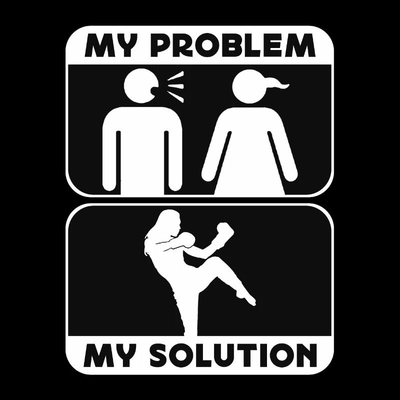 Kickboxer Mon Problème Ma Solution Pictogramme Maman Papa
