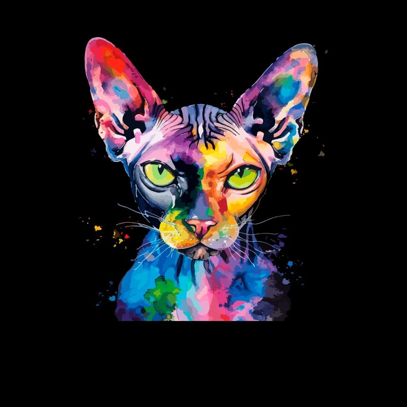 Sphynx illustration, funny sphynx cat
