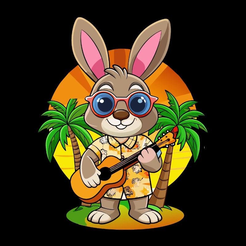 Funny Rabbit Summer Beach Sunglasses Hawaiian
