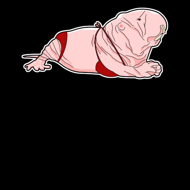 Ugly Naked Mole Rat with a Bikini