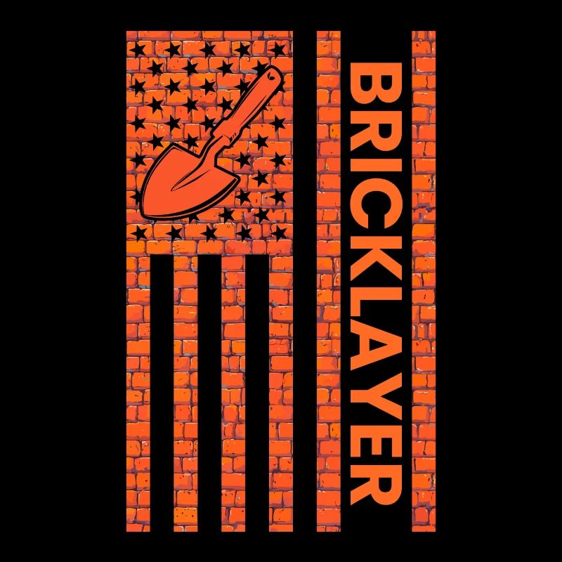 Bricklayer American Flag, brickmason brick masonry