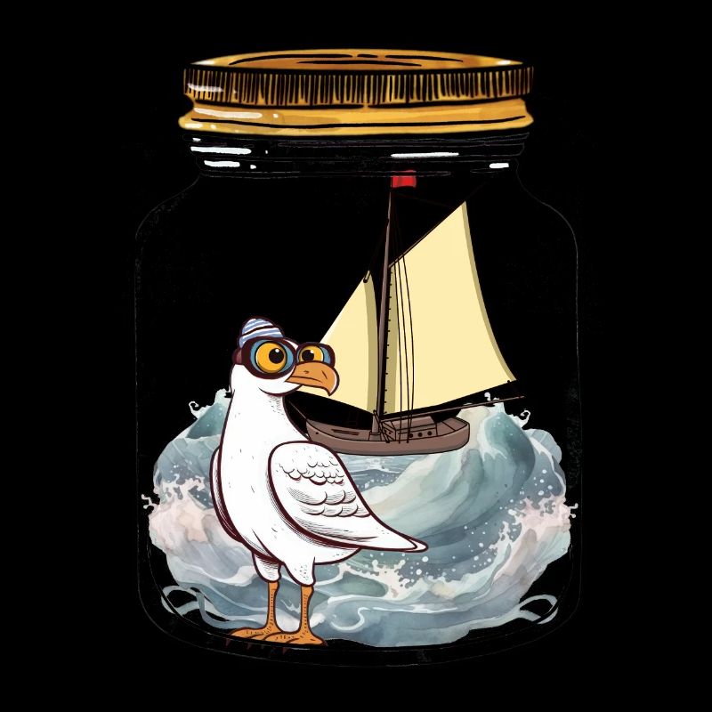 maritime, seagull, message in bottle, seagulls, sailing ship