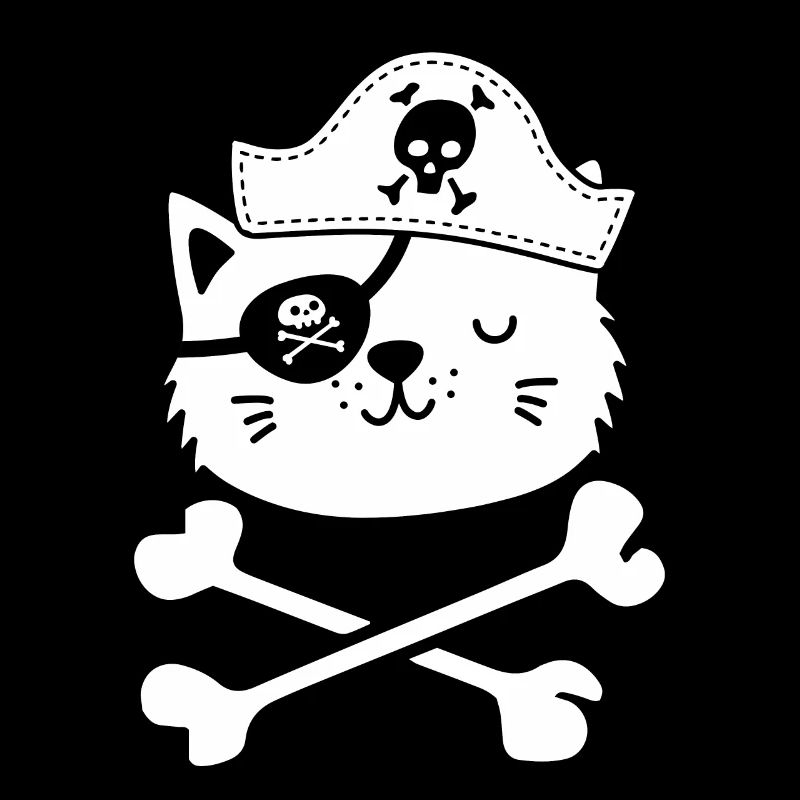 Cat Pirate Crossbone Aargh Treasure Hunting Funny