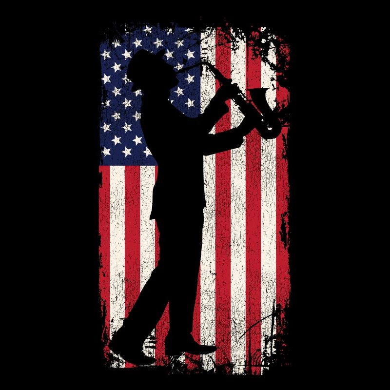 Saxophone American Flag