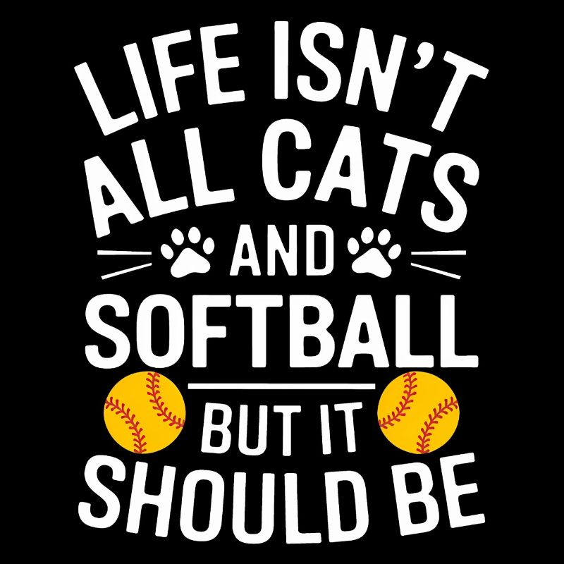 Softball Dire Chats Drôle Softball Cadeau