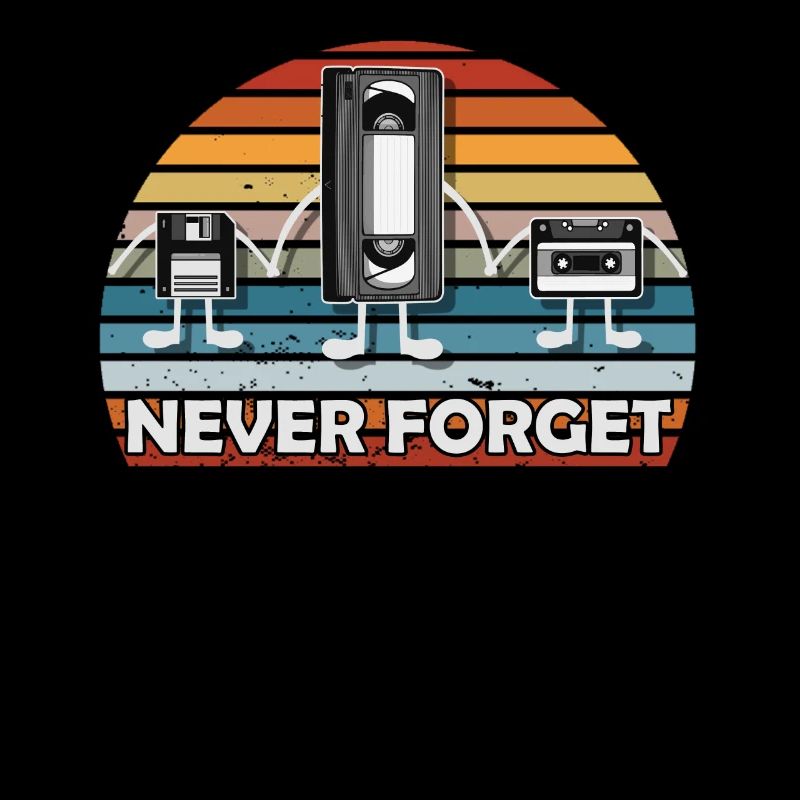 Never Forget Tee Funny Videocassette Floppy Disk