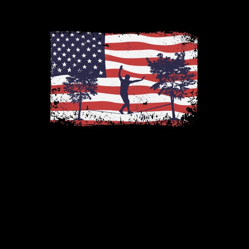 Slackline du drapeau américain