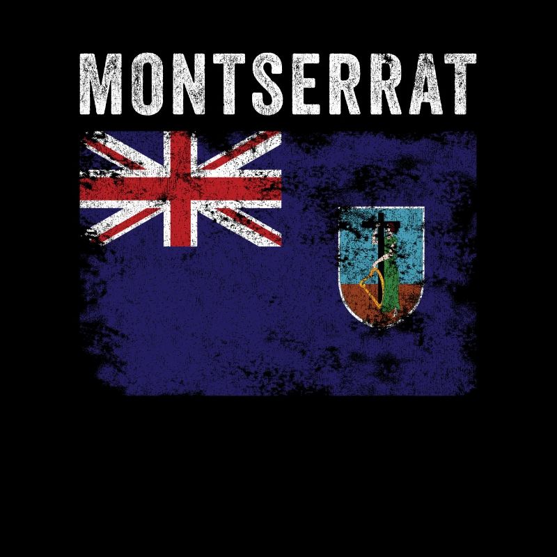 Montserrat Flag Distressed