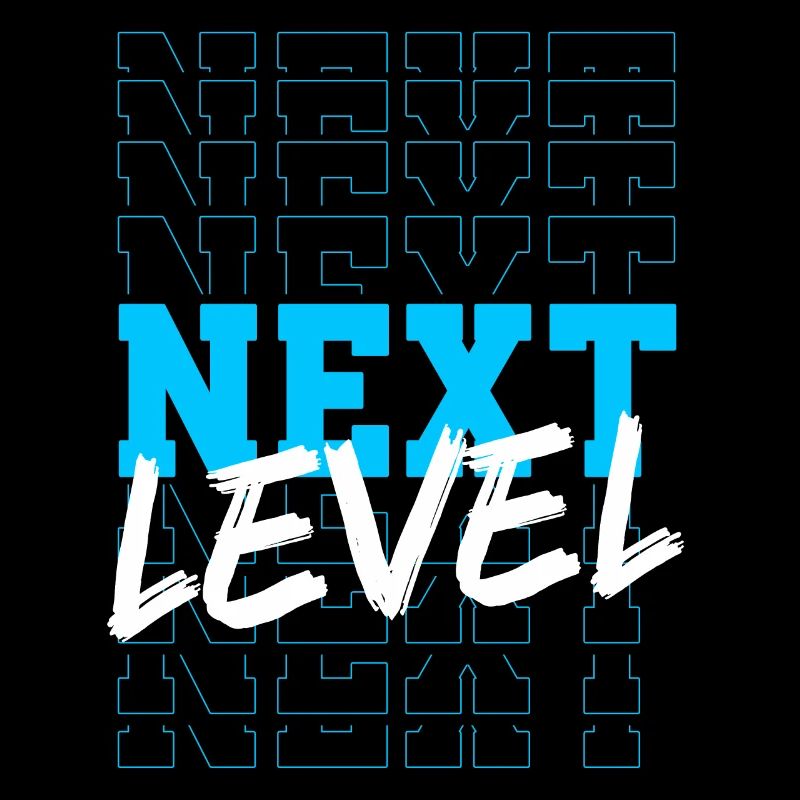 Next level neon blue typography design