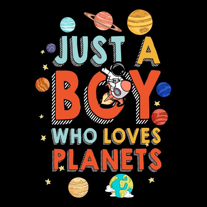 Nur ein Junge, der das Sonnensystem der Planeten liebt