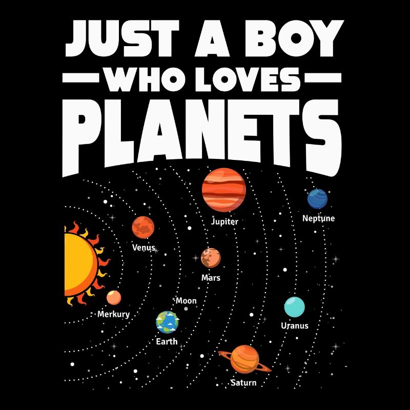 Nur ein Junge, der das Sonnensystem der Planeten liebt