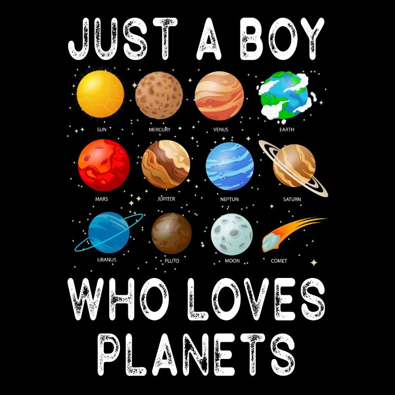 Nur ein Junge, der Planeten Sonnensystem liebt