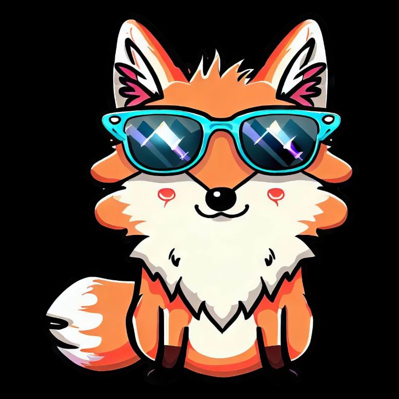 Cooler Kawaii Fuchs mit Sonnenbrille – Süßes