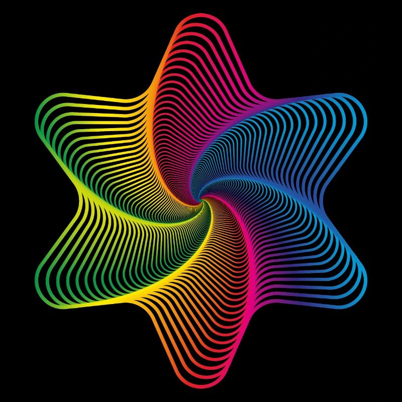 Star - illusion, multicolored