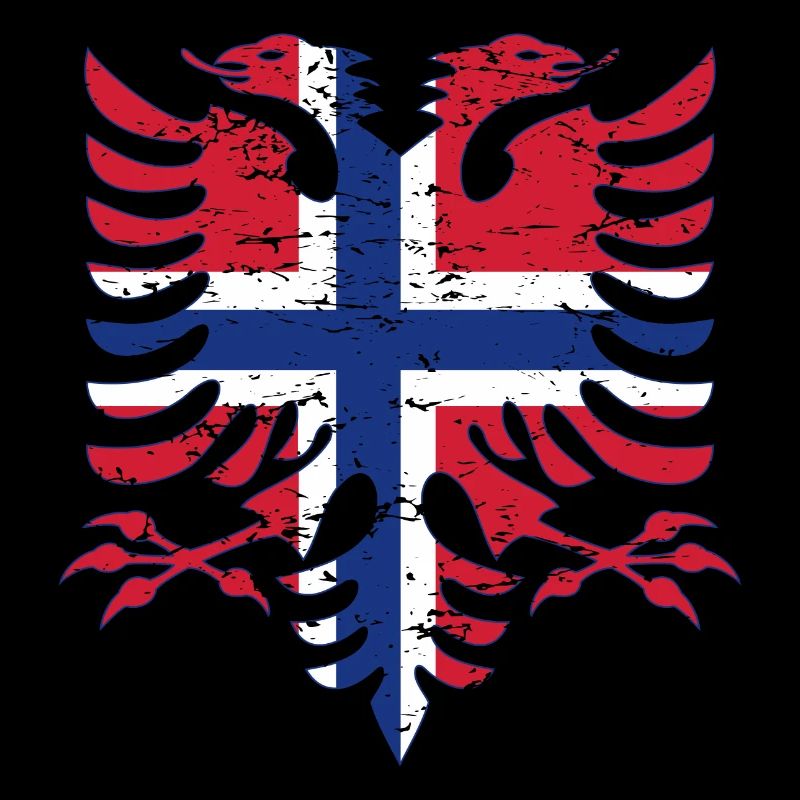 Albanie Norvège drapeau utilisé