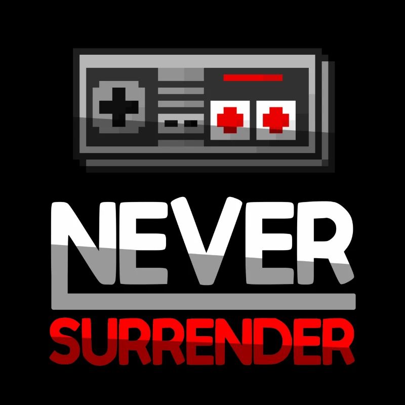 NEVER SURRENDER (Rot) + NES Controller - Gaming