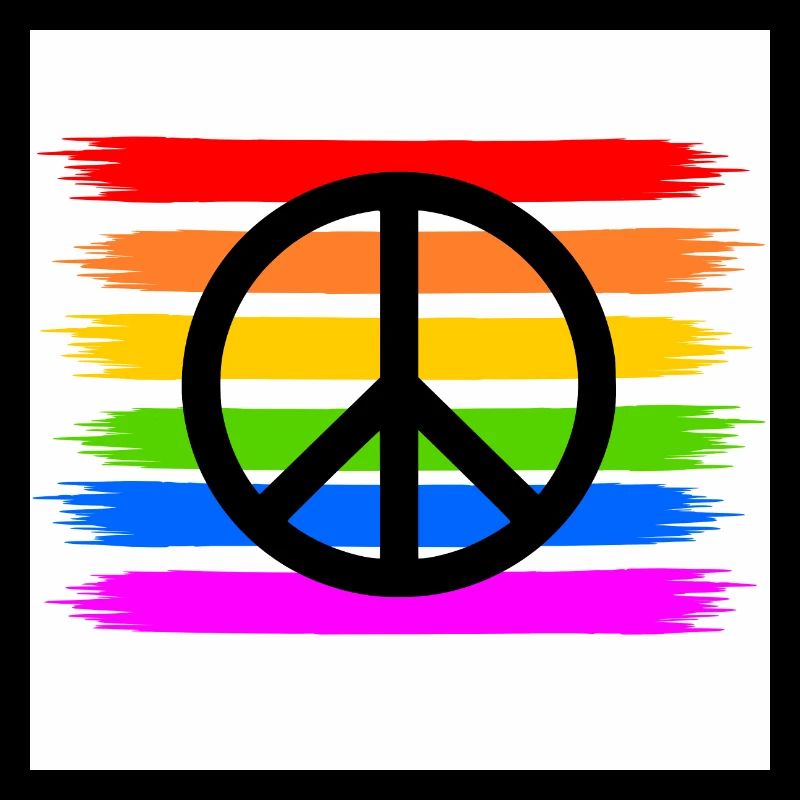 Peacezeichen auf LGBT Regenbogenfahne